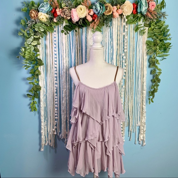 Free People Cascade of Ruffles Tunic Purple XS - Picture 1 of 8